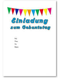 Geburtstagseinladung PDF-Vorlage mit Textfeld